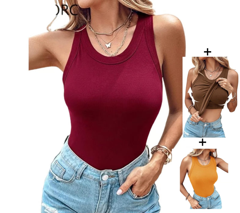 REGATA COM SUTIÃ EMBUTIDO (COMPRE 1 LEVE 3)