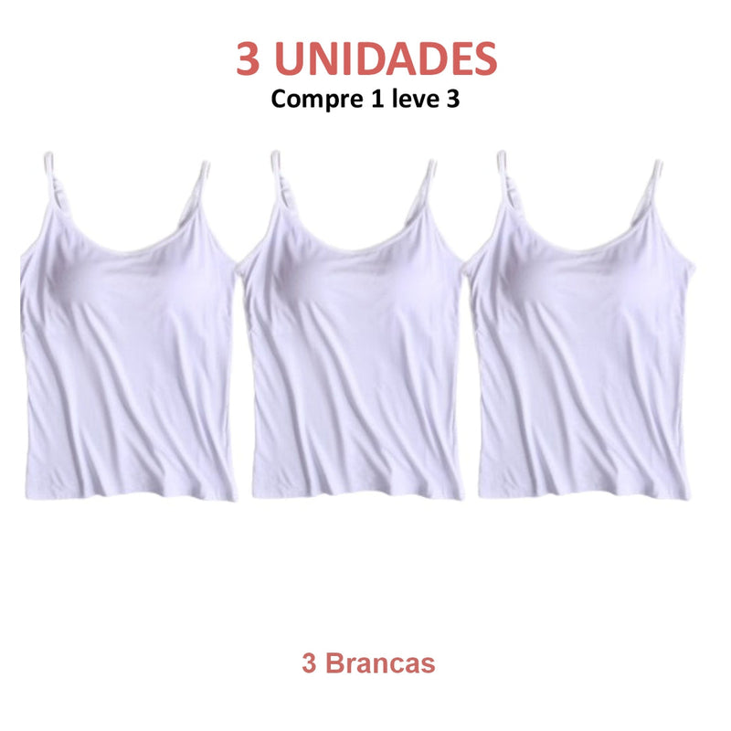 REGATA COM SUTIÃ EMBUTIDO (COMPRE 1 LEVE 3)