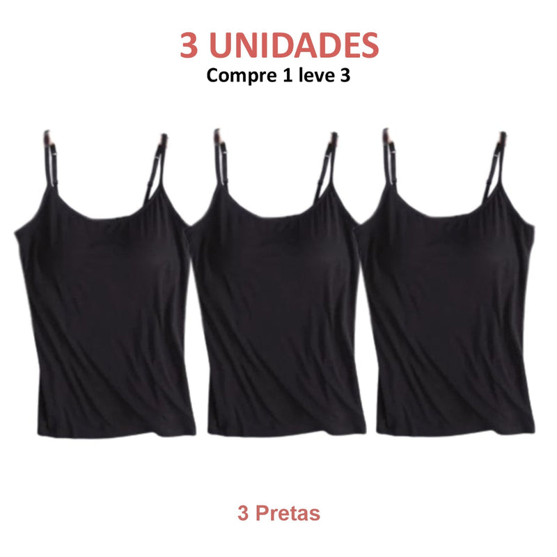 REGATA COM SUTIÃ EMBUTIDO (COMPRE 1 LEVE 3)
